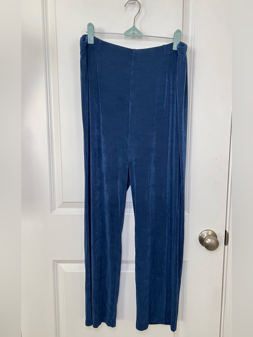Chico's Women’s Sz 3P ~XL/P Azores Blue No Tummy Comfy Pants Career Work Travel